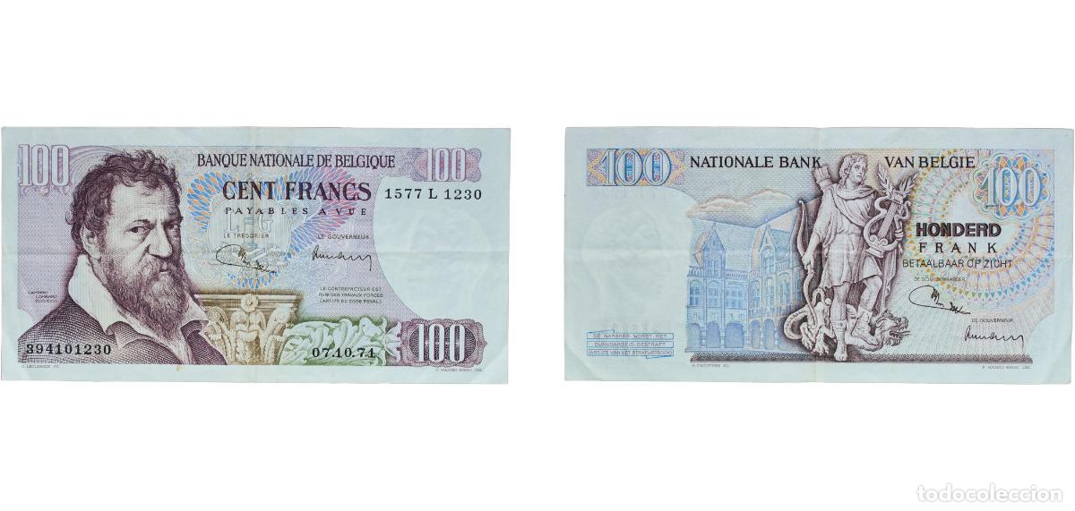 Billetes extranjeros: Belgium Kingdom 1971 100 Francs (Lambert Lombard, National Bank of Belgium) Paper XF P 134 LA BFB-