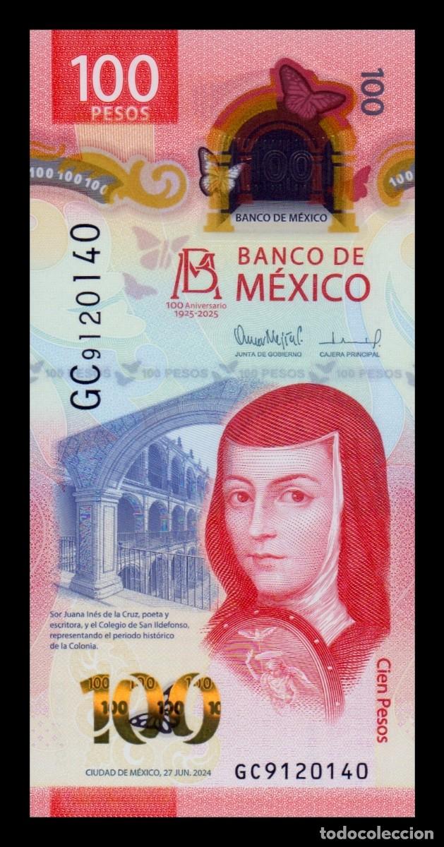 Billetes extranjeros: M&eacute;xico 100 Pesos Conmemorativo 2024 (2025) Pick 139a(1) Sc Unc