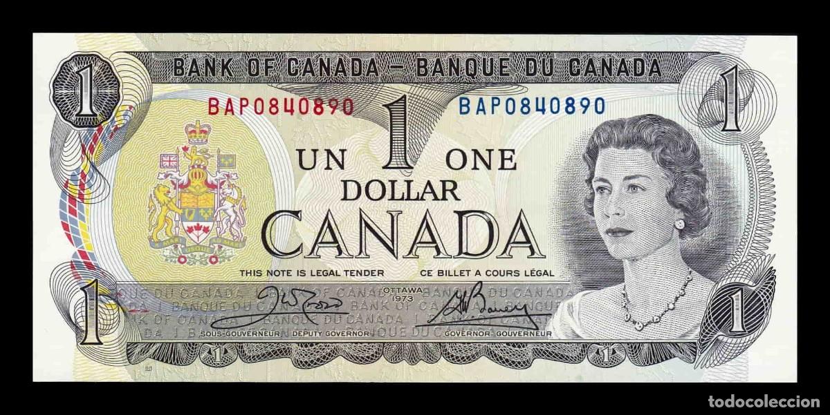 Billetes extranjeros: Canad&aacute; 1 D&oacute;lar Elizabeth II 1973 Pick 85c Sc Unc