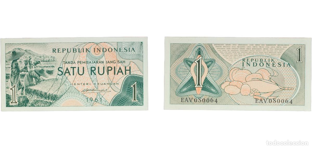 Billetes extranjeros: Indonesia Republic 1961 1 Rupiah (Bank of Indonesia) Paper AU P 78