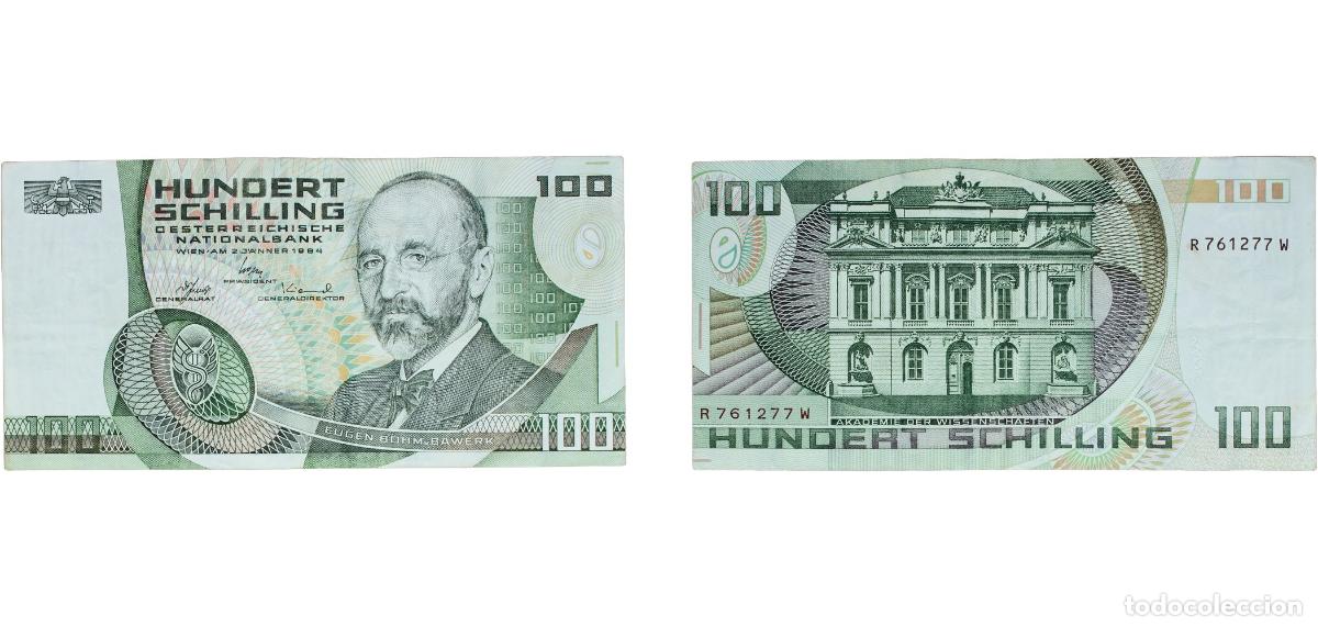 Billetes extranjeros: Austria Second Republic 1984 100 Schilling (Eugen Von B&ouml;hm-Bawerk, National Bank of Austria) Paper