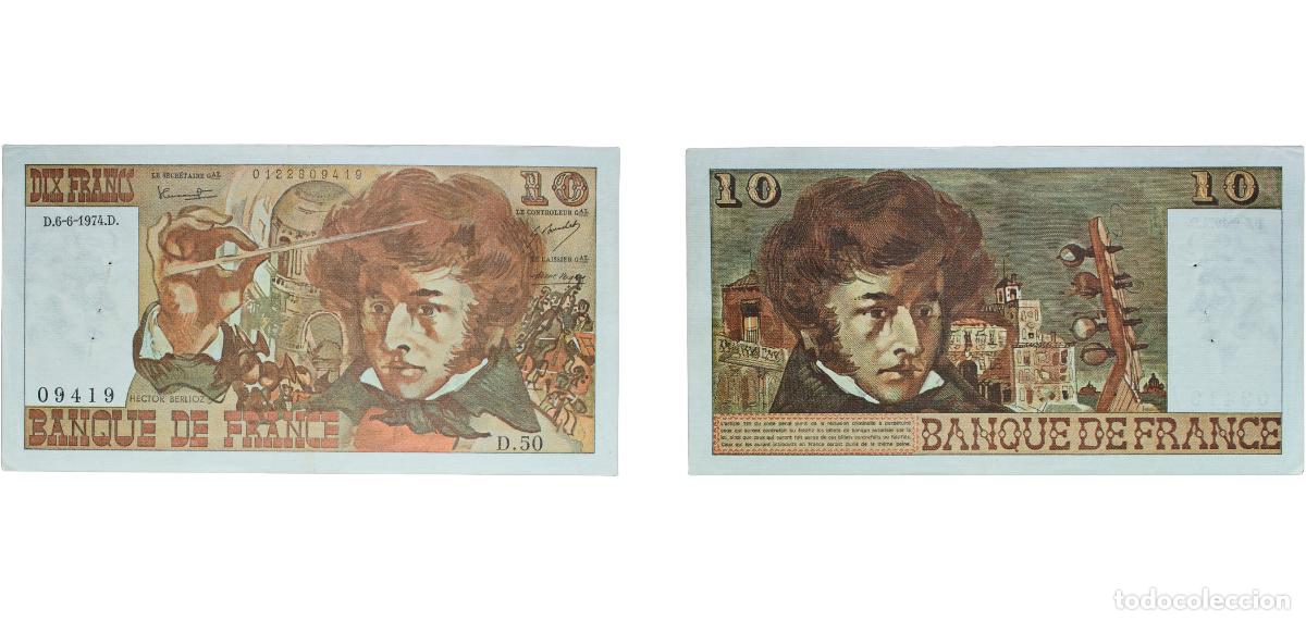 Billetes extranjeros: France Fifth Republic 1974 10 Francs - Berlioz (type 1972, Bank of France) Paper XF P 150 Fay 63