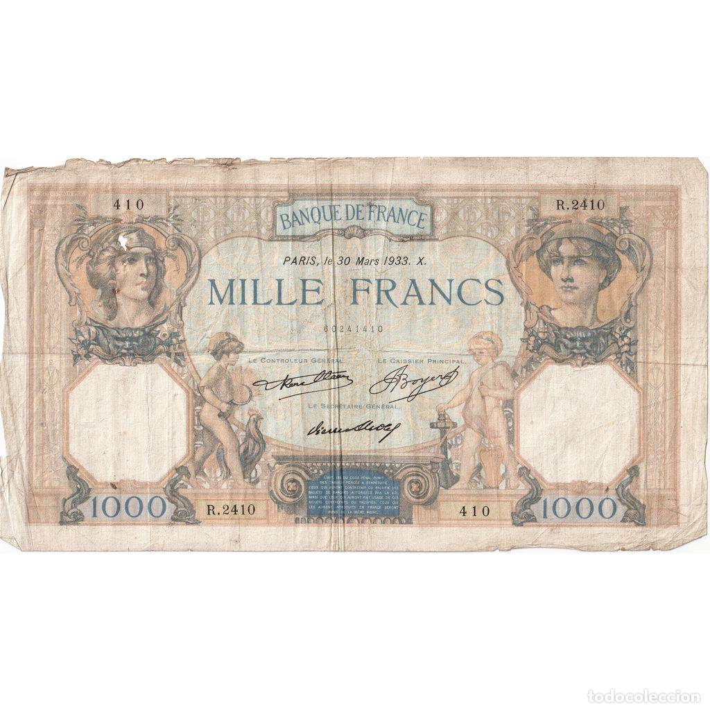 Billetes extranjeros: [#1294724] Francia, 1000 Francs, C&eacute;r&egrave;s et Mercure, 1933-03-30, R.2410, BC