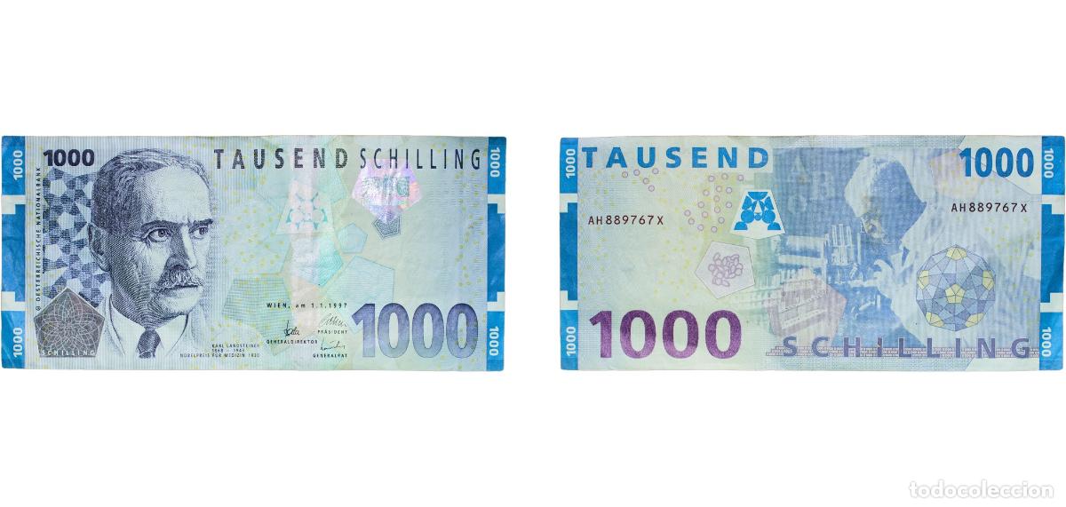 Billetes extranjeros: Austria Second Republic 1997 1000 Schilling (Karl Landsteiner, National Bank of Austria ) Paper XF