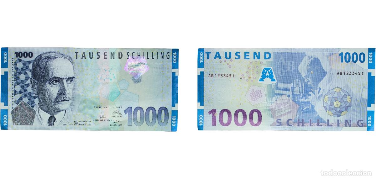 Billetes extranjeros: Austria Second Republic 1997 1000 Schilling (Karl Landsteiner, National Bank of Austria ) Paper XF