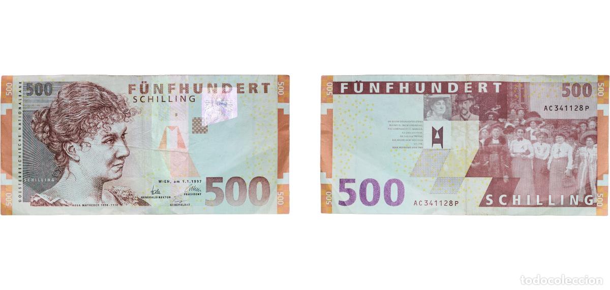 Billetes extranjeros: Austria Second Republic 1997 500 Schilling (Rosa Mayreder, National Bank of Austria) Paper XF KK B
