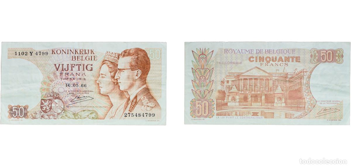 Billetes extranjeros: Belgium Kingdom 1966 50 Francs (National Bank of Belgium Printing Works) Paper (163000000) XF P 13