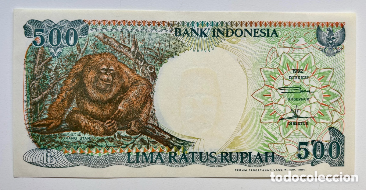 Billetes extranjeros: Billete INDONESIA 500 Rupias 1992