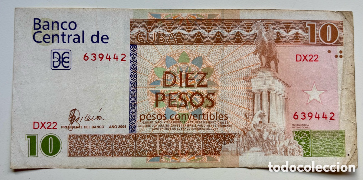 Billetes extranjeros: Billete CUBA 10 Pesos Convertibles 2004