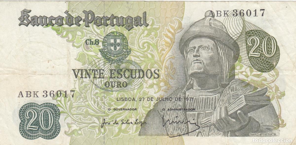 Billetes extranjeros: CRBX0771 BILLETE PORTUGAL 20 ESCUDOS 1971 MBC