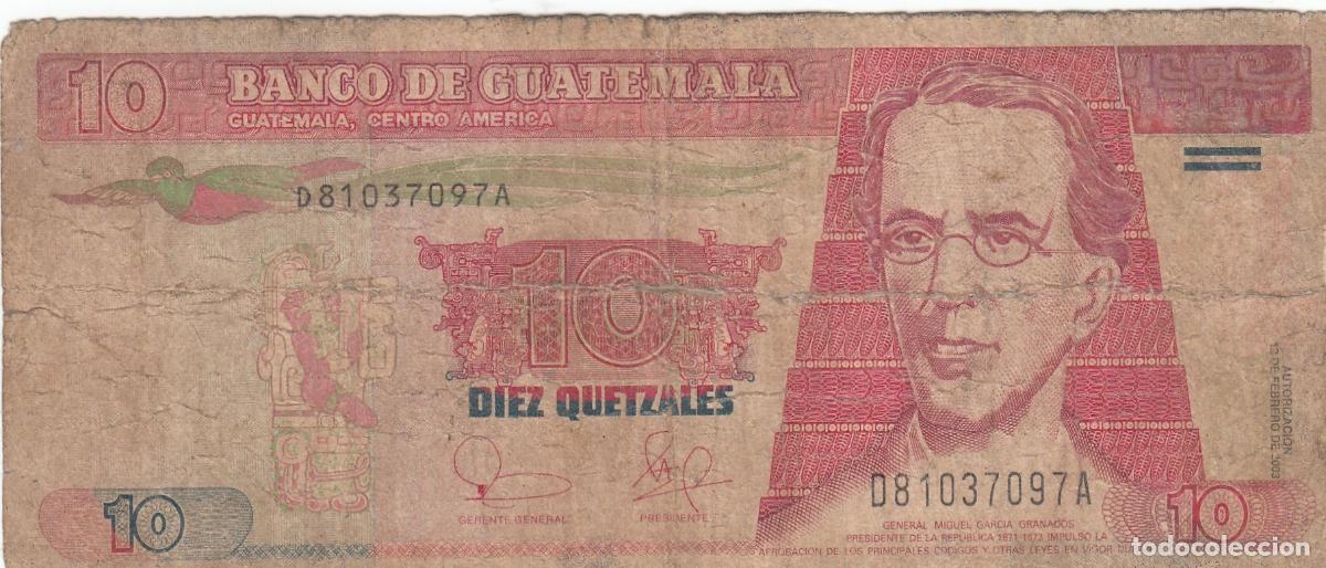 Billetes extranjeros: CRBX3215 BILLETE GUATEMALA 10 QUETZALES 1998 USADO