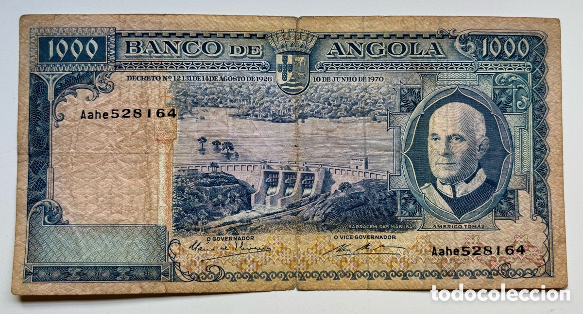 Billetes extranjeros: Billete ANGOLA 1000 escudos 1970