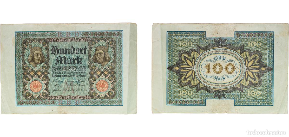 Billetes extranjeros: Germany Weimar Republic 1920 100 Mark (Reichsbanknote) Paper VF P 69b