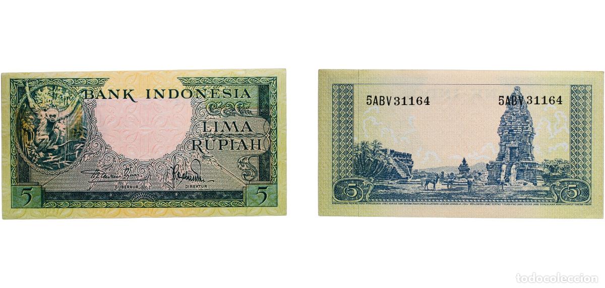 International Banknotes: Indonesia ND (1957) 5 Rupiah Paper UNC P 49