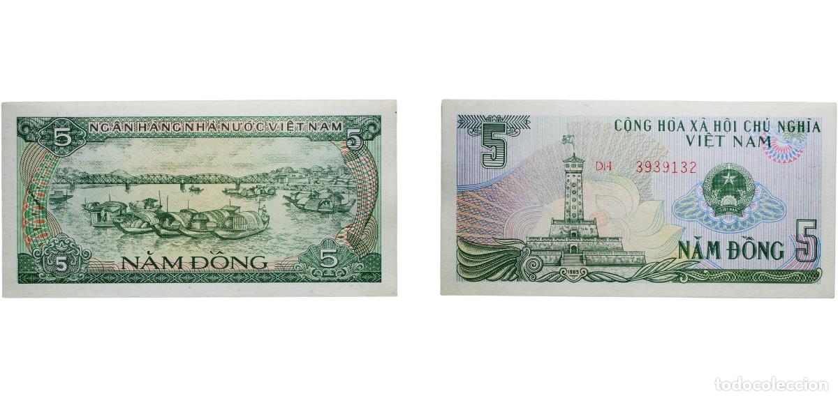 Billetes extranjeros: Vietnam Socialist Republic 1985 5 &ETH;ồng Paper UNC P 92