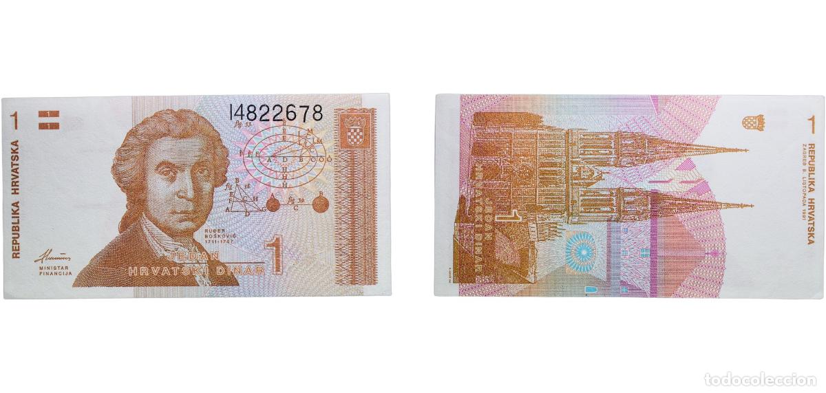 Billetes extranjeros: Croatia Republic 1991 1 Dinar Paper UNC P 16