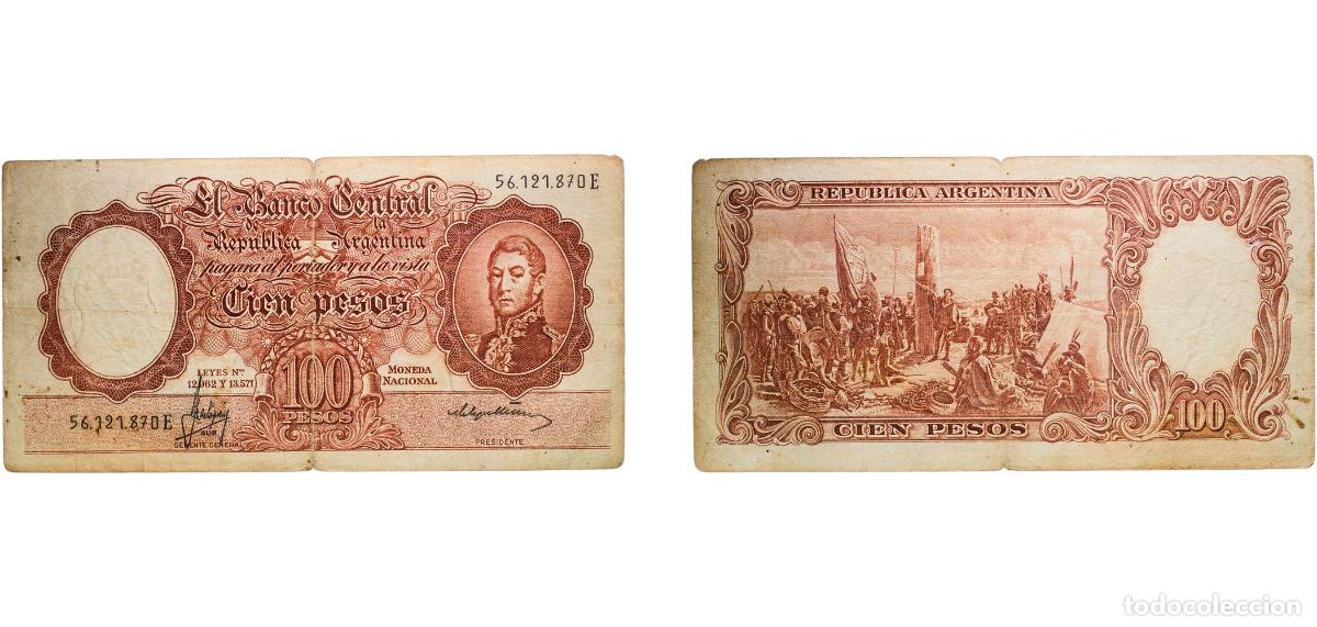 Billetes extranjeros: Argentina Federal Republic ND (1966-1967) 100 Pesos Paper (Chalcographic) VF Bottero 2075 Bottero 2