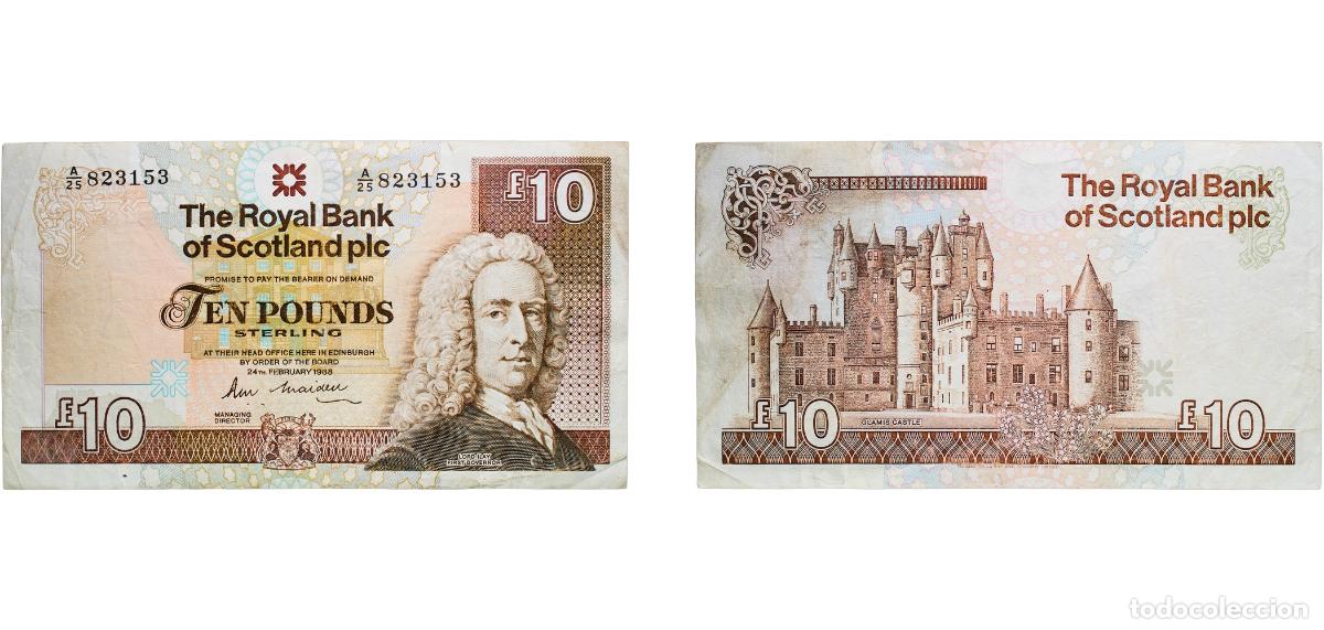 Billetes extranjeros: Great Britain Scotland 1988 10 Pounds (Royal Bank of Scotland) Paper XF P 348