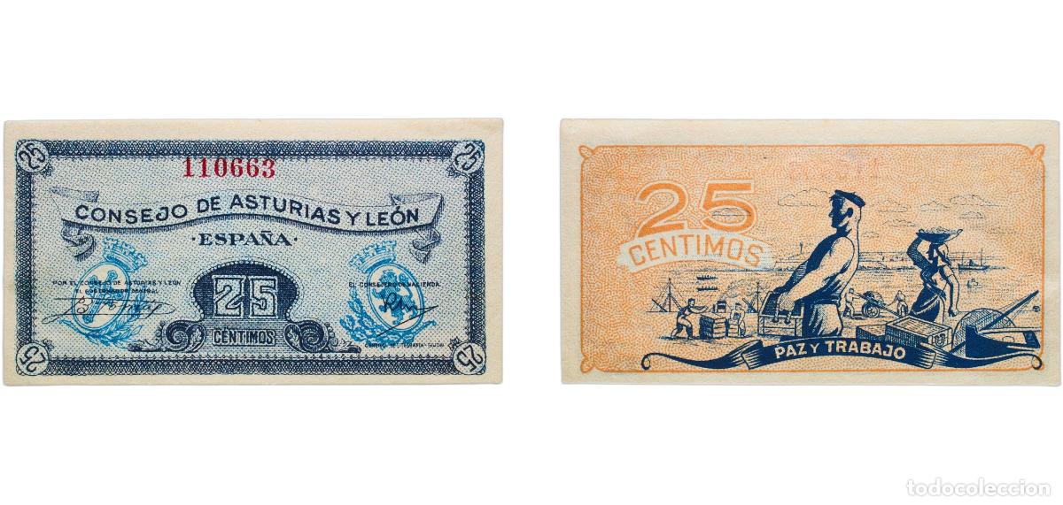 Billetes extranjeros: Spain Asturias and Le&oacute;n, Provinces of Second Republic 1937 25 C&eacute;ntimos (Asturias y Le&oacute;n) Paper UNC