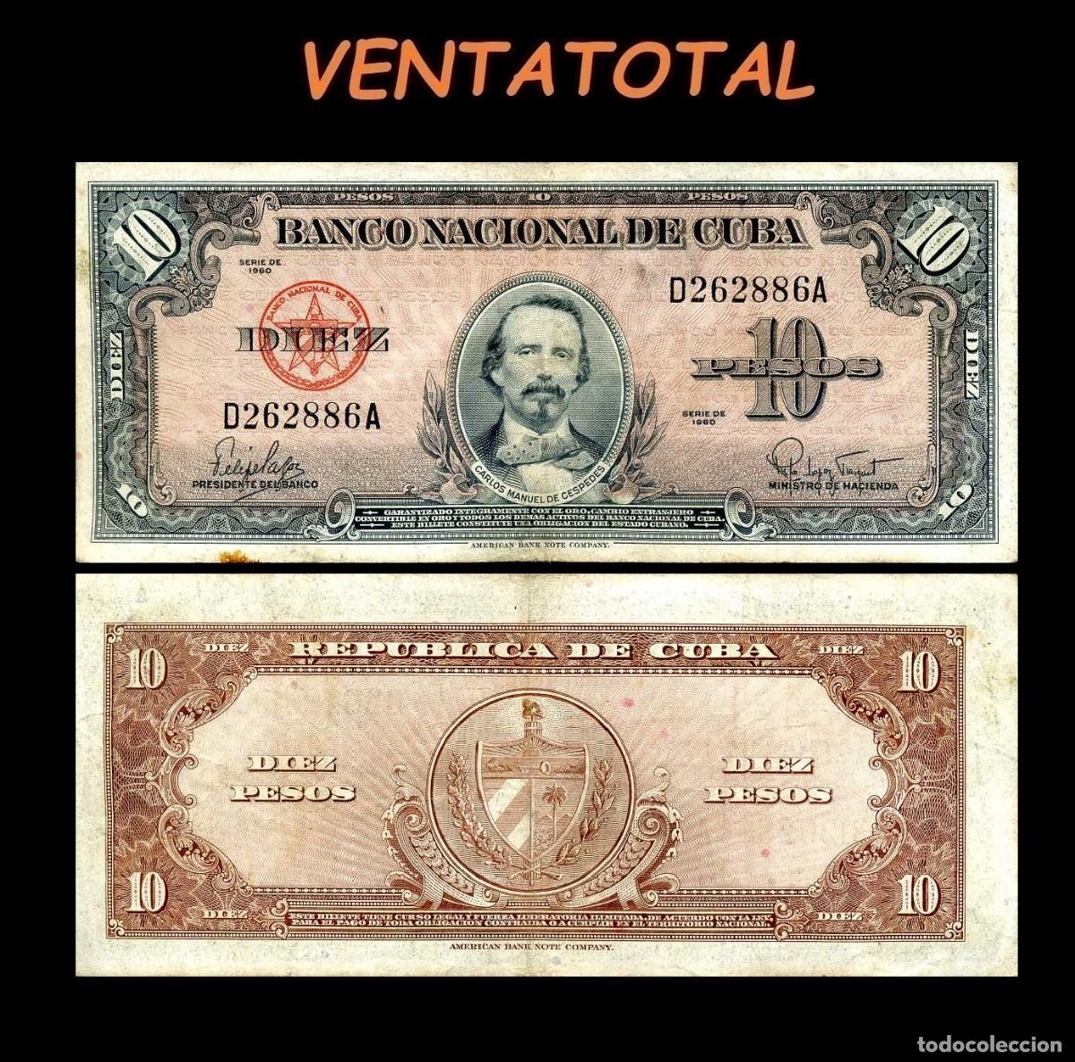 Billetes extranjeros: CUBA 10 PESOS DE 1949 SERIE D262886A (CARLOS MANUEL DE CESPEDES 1&ordm; PRESIDENTE DE LA REPUBLICA CUBANA