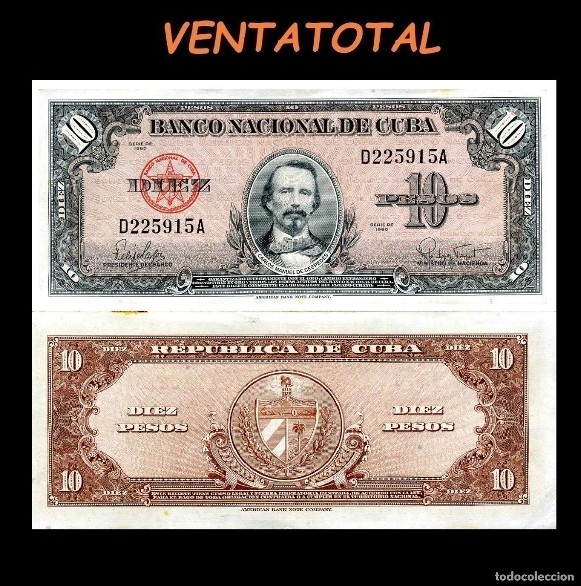 Billetes extranjeros: CUBA 10 PESOS DE 1949 SERIE D225915A (CARLOS MANUEL DE CESPEDES 1&ordm; PRESIDENTE DE LA REPUBLICA CUBANA
