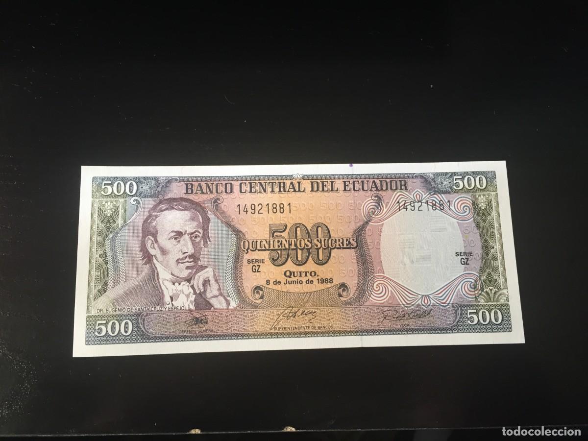Billetes extranjeros: BILLETE DE 500 SUCRES SC DE ECUADOR A&Ntilde;O 1988 - VER LAS FOTOS MIRAR TODOS MIS LOTES DE BILLETES