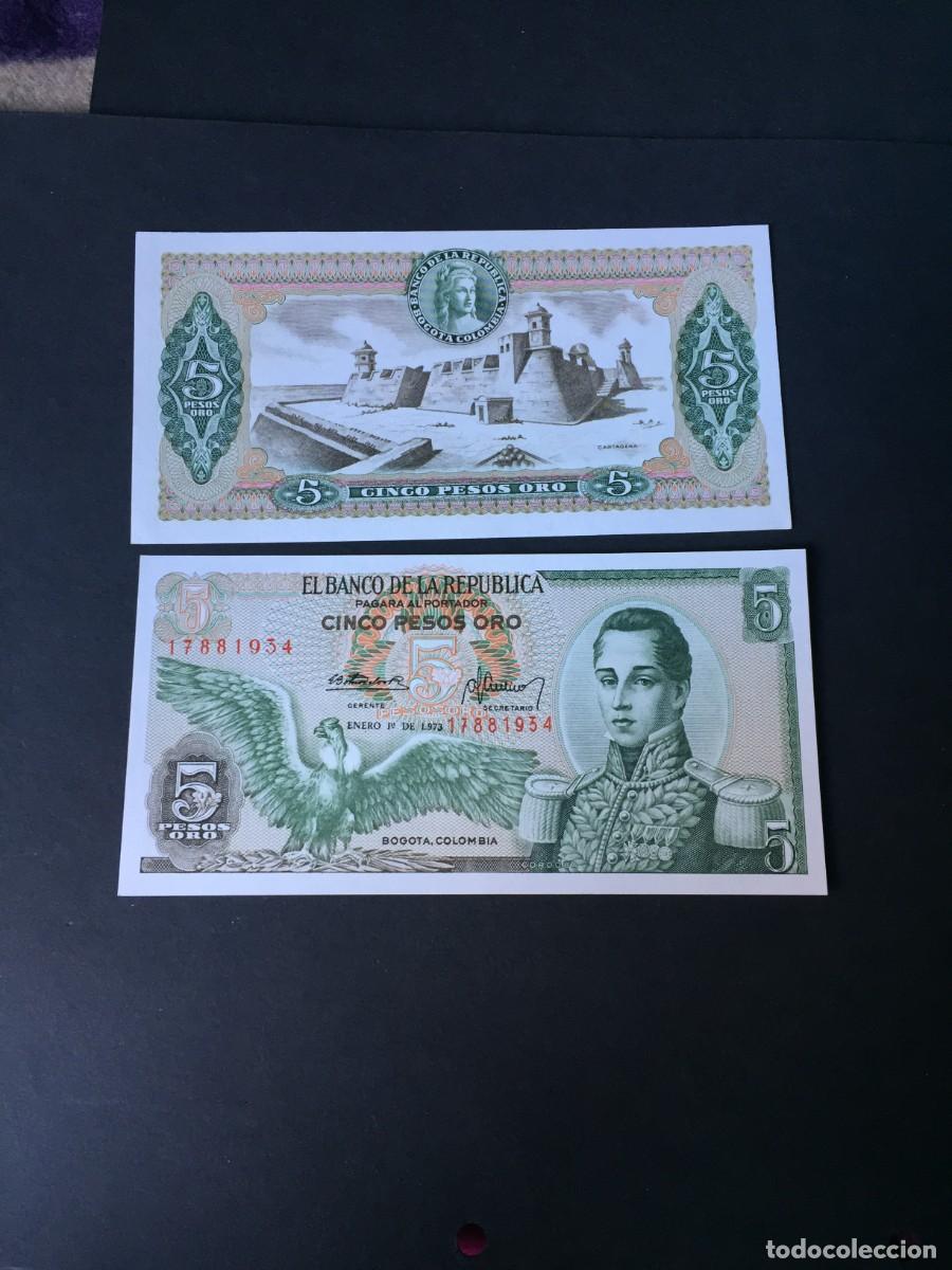 Billetes extranjeros: BILLETE DE 5 PESOS ORO SC DE COLOMBIA A&Ntilde;O 1973 - VER LAS FOTOS MIRAR TODOS MIS LOTES DE BILLETES