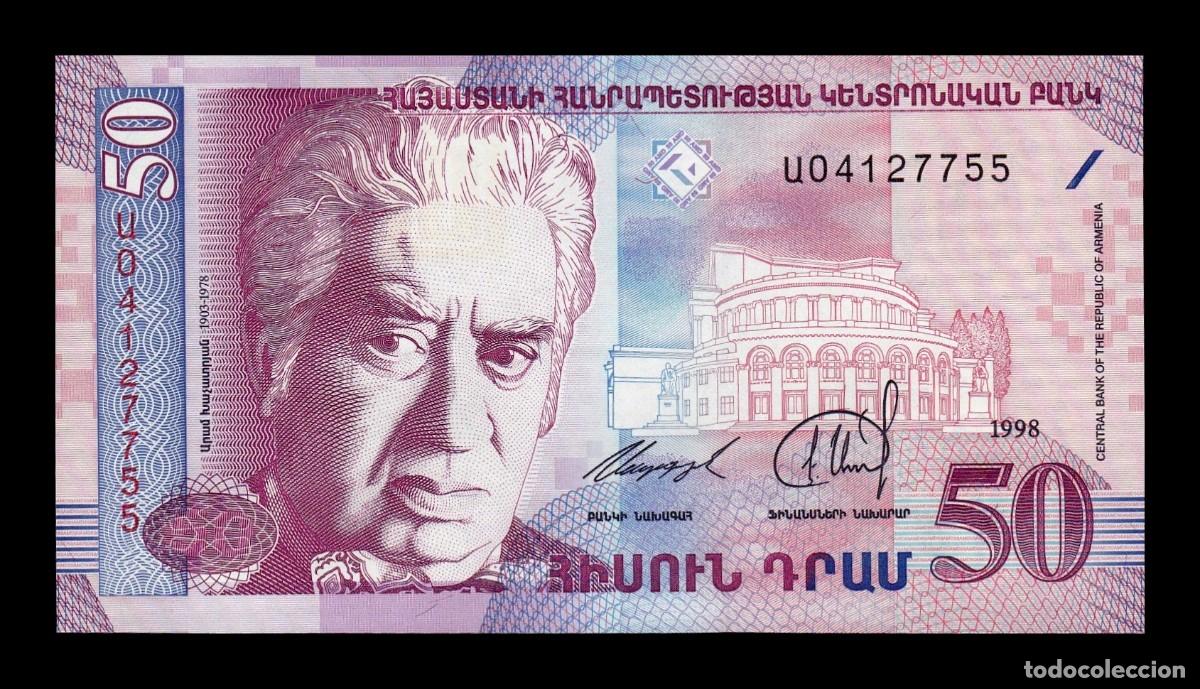 Billetes extranjeros: Armenia 50 Dram Aram Khachaturian 1998 Pick 41 Sc Unc