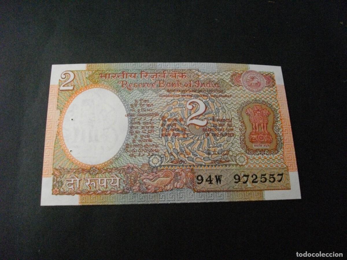 Billetes extranjeros: BILLETE DE 2 RUPIAS SC DE INDIA - VER LAS FOTOS MIRAR TODOS MIS LOTES DE BILLETES