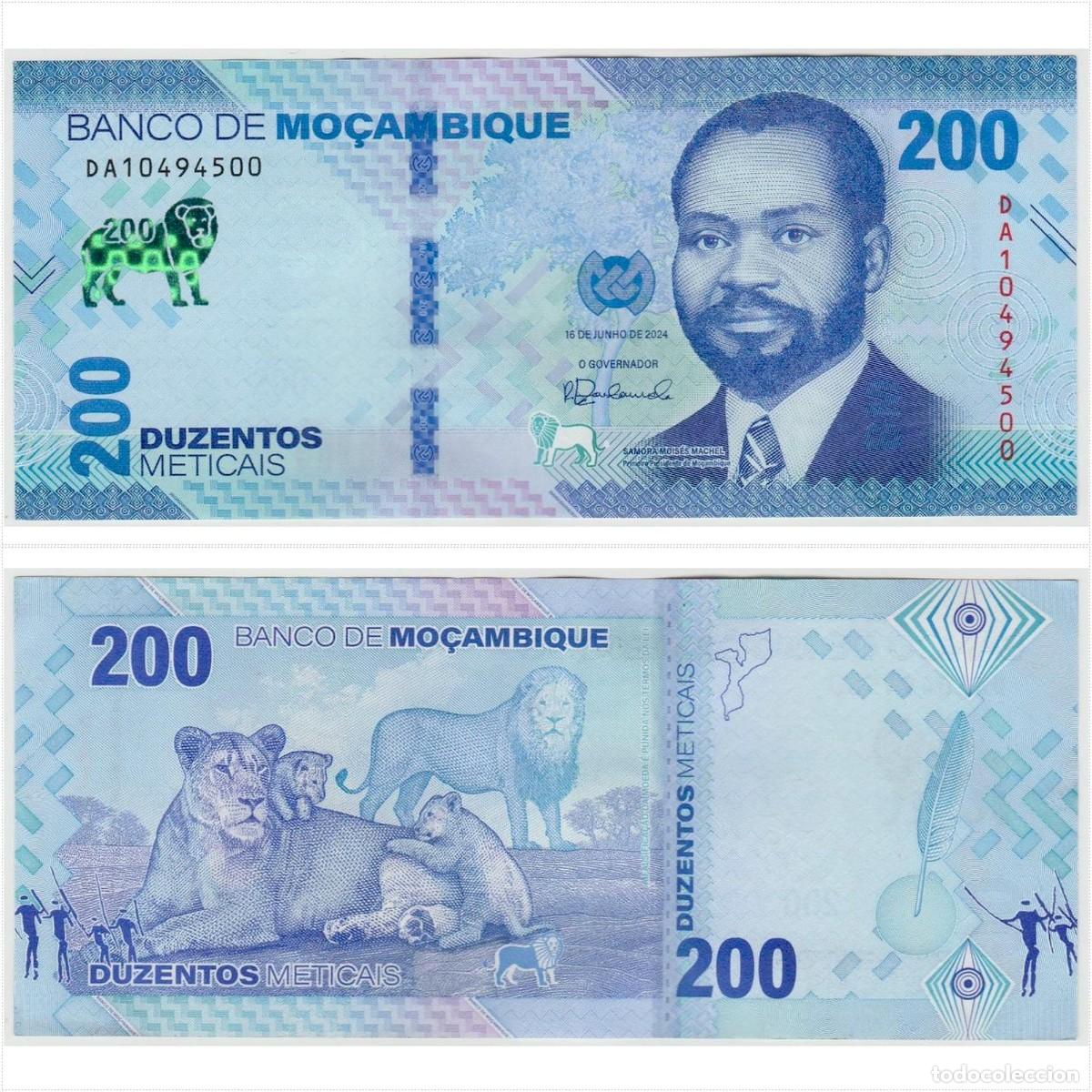Billetes extranjeros: Mozambique 200 Meticais 2024 Pick 158 Sin Circular (el de la foto)