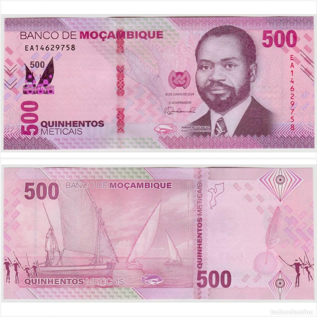Billetes extranjeros: Mozambique 500 Meticais 2024 Pick 159 Sin Circular (el de la foto)