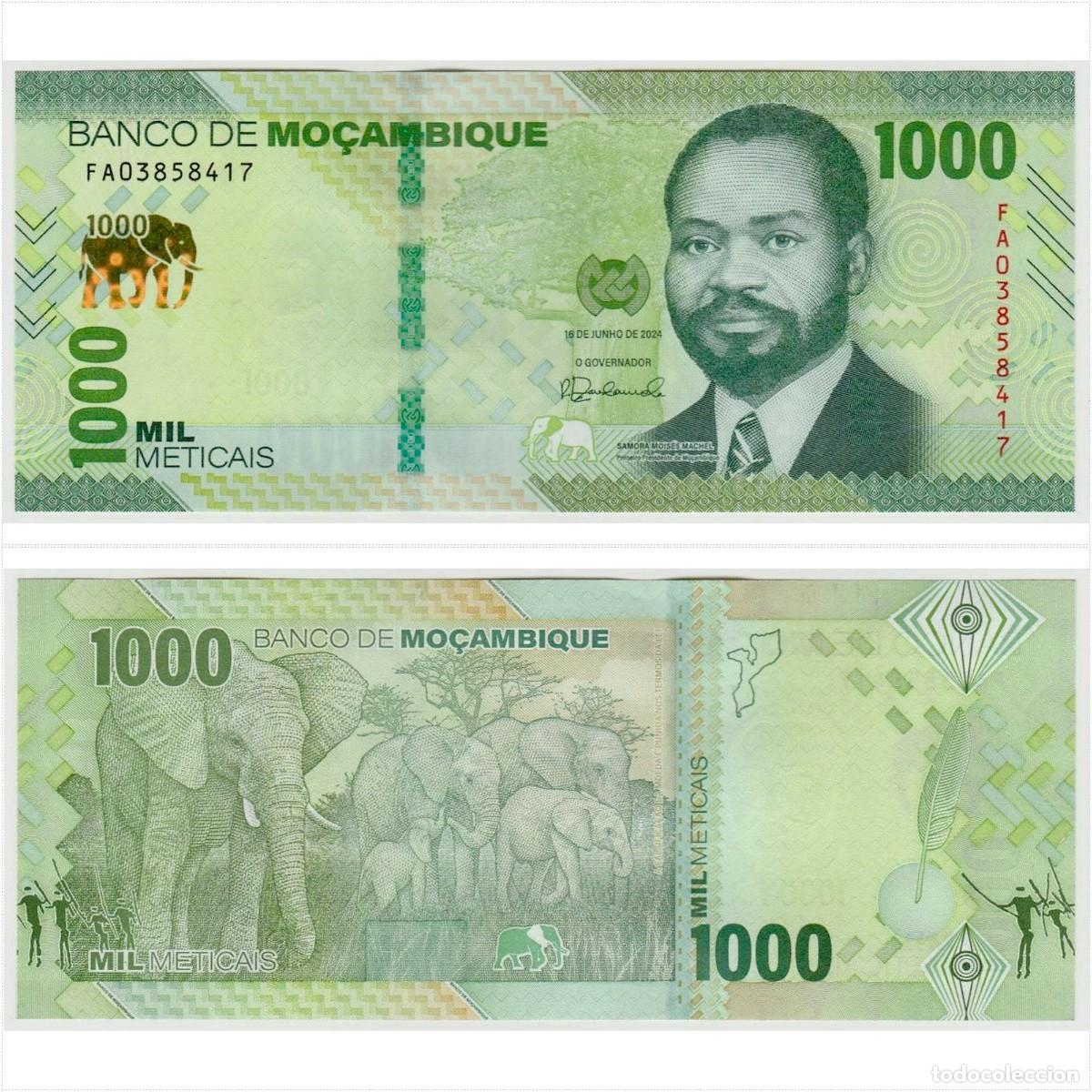 Billetes extranjeros: Mozambique 1000 Meticais 2024 Pick 160 Sin Circular (el de la foto)
