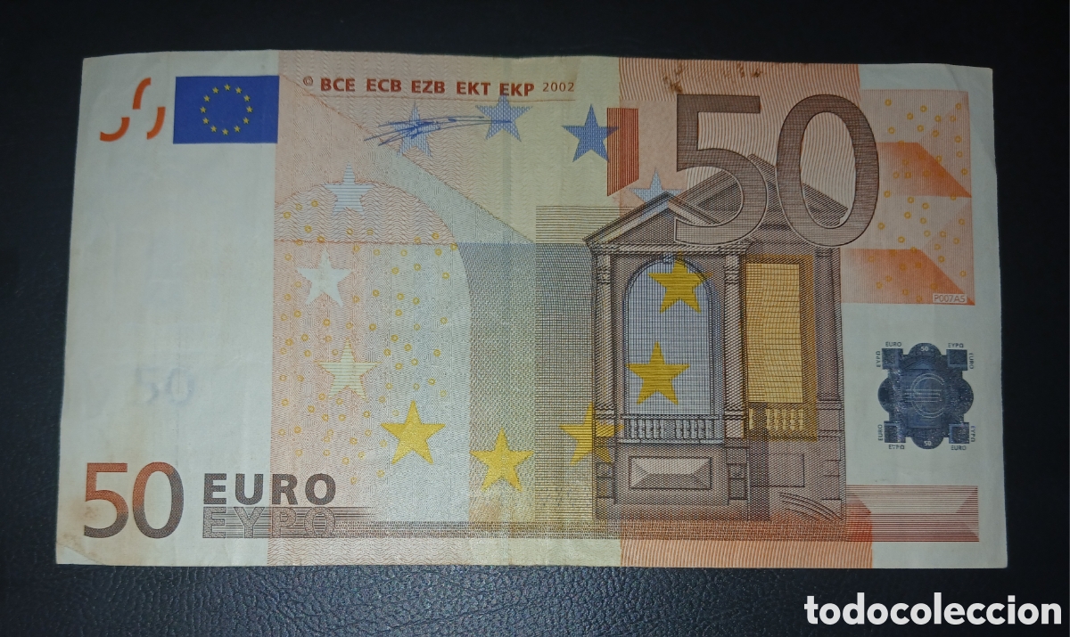 Billetes extranjeros: Billete 50 Euros 2002 - Primera Serie (Firma Wim Duisenberg, Plancha P007A5, C&oacute;digo X Alemania)