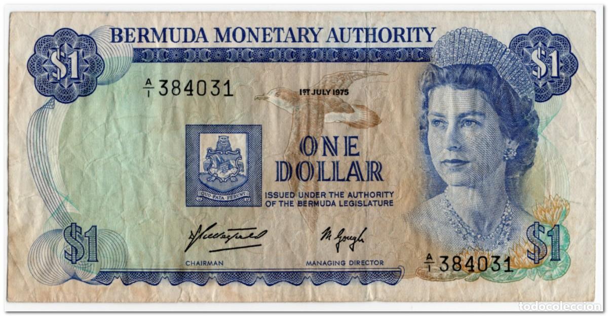 Billetes extranjeros: BERMUDA,1 DOLLAR,1975,P.28a,aFINE
