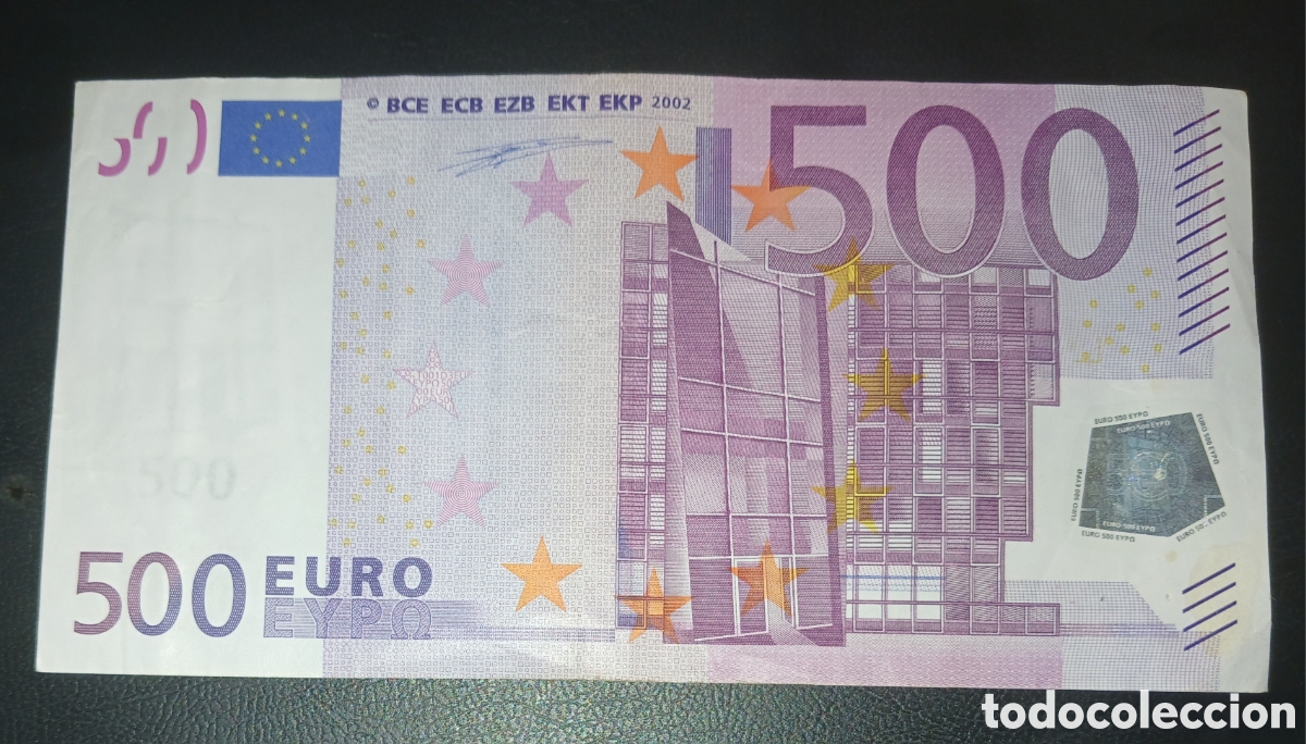 Billetes extranjeros: Billete 500 Euros 2002 - Primera Serie (Firma Willem F. Duisenberg, Plancha T001D3, C&oacute;digo Z B&eacute;lgica