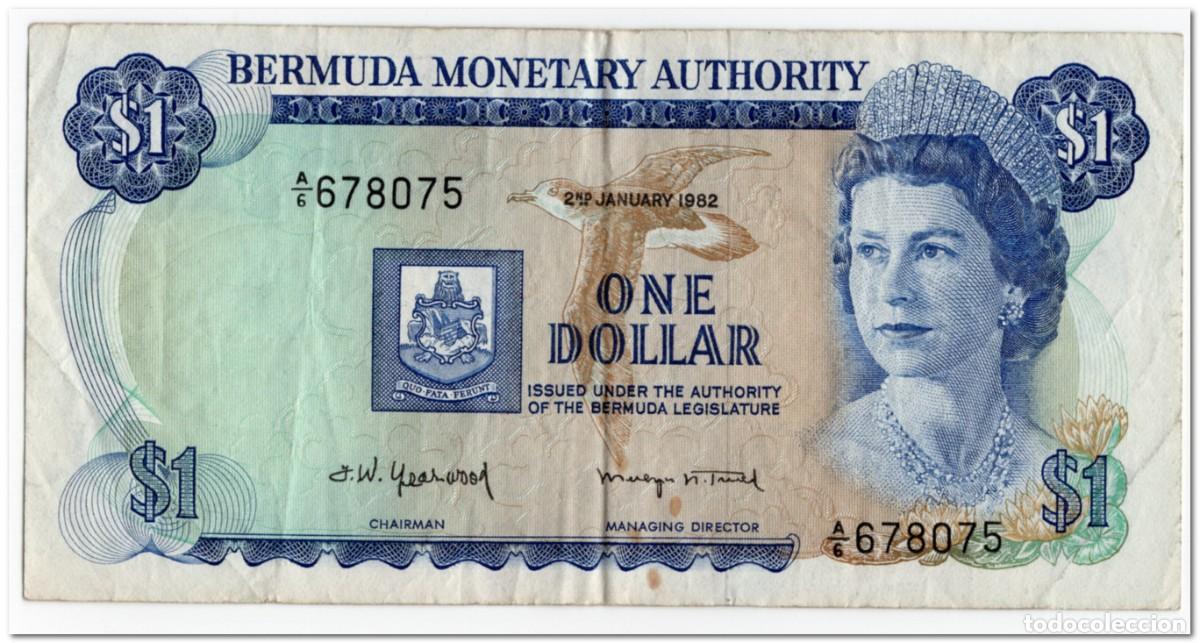Billetes extranjeros: BERMUDA,1 DOLLAR,1982,P.28b,F+