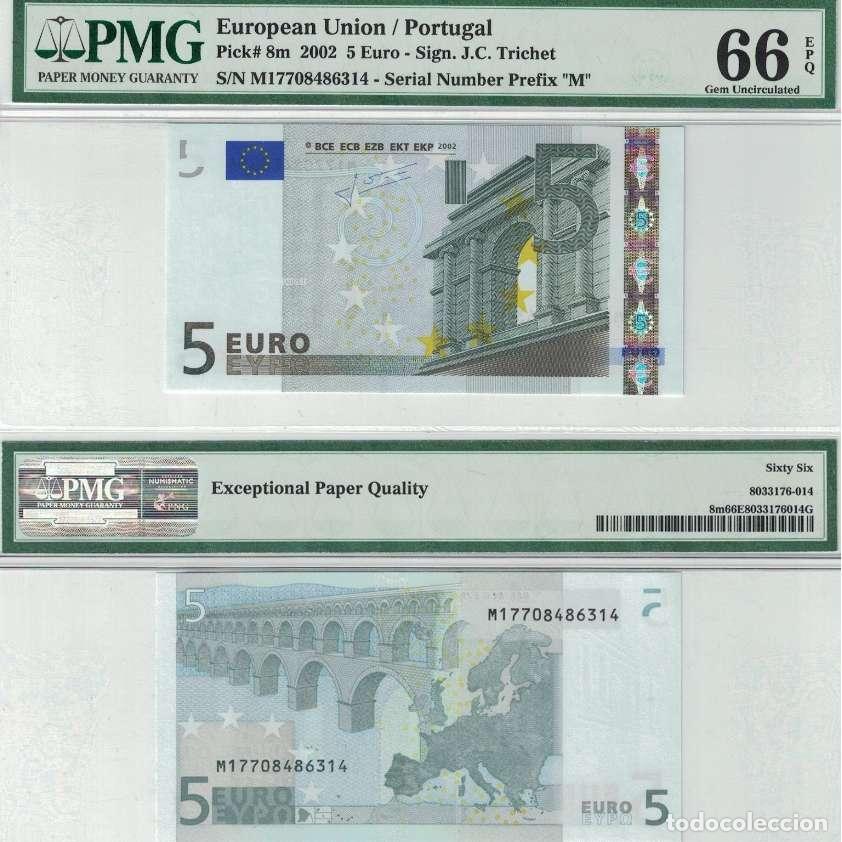 Billetes extranjeros: Billete Union Europea 5 Euros 2002 - 66 Gem Uncirculated