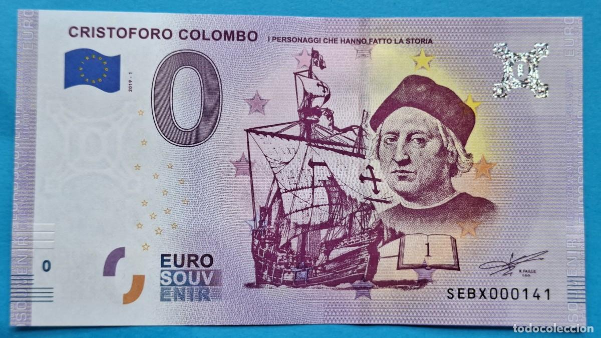 Billetes extranjeros: BILLETE 0 Euro Souvenir Italia: SECN 2019-1 CRISTOFORO COLOMBO
