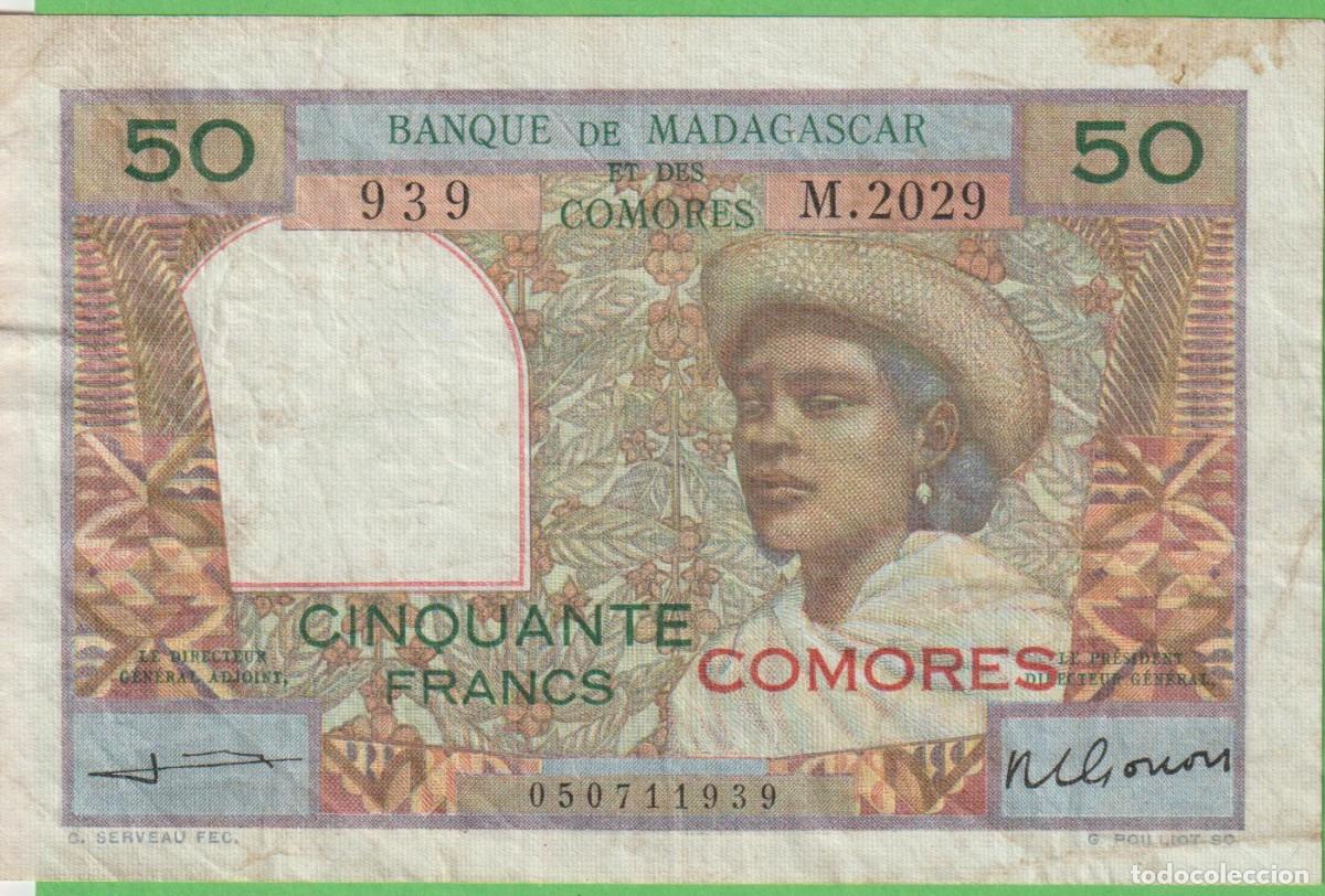 Billetes extranjeros: BILLETES INTERNACIONALES - BANCO DE MADAGASCAR Y COMORES, 50 FRANCS - PICK-2b (MBC)