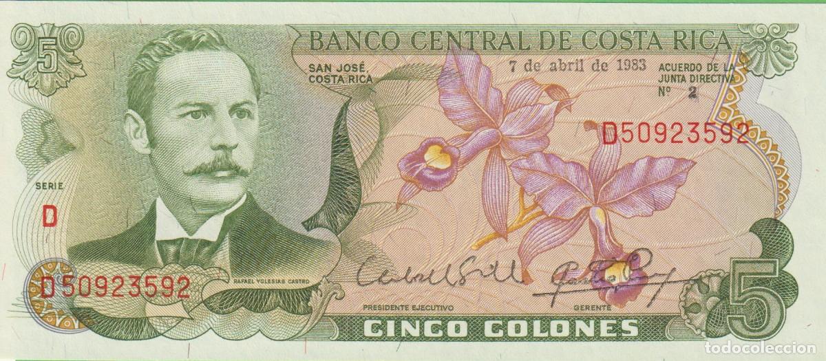 Billetes extranjeros: BILLETES COSTA RICA - 5 COLONES 1983 - SERIE D - PICK-236d (SC)