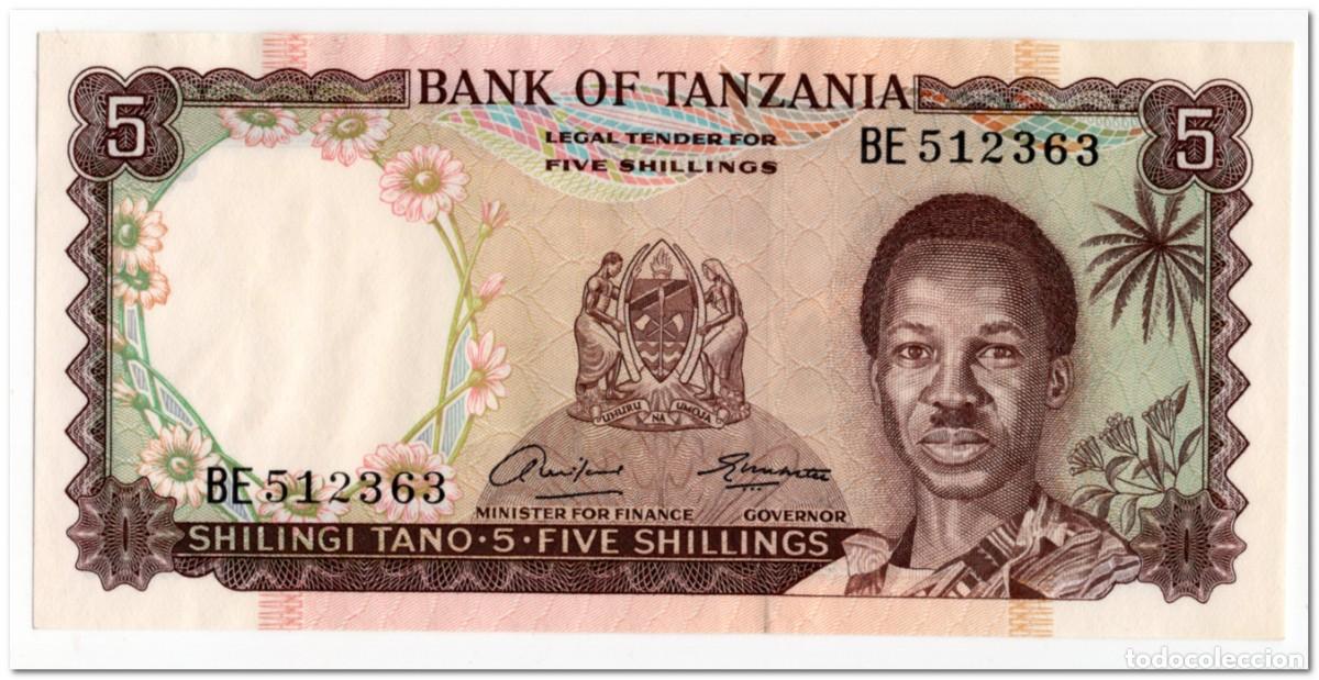 Billetes extranjeros: TANZANIA,5 SHILLINGS,1966,P1,UNC