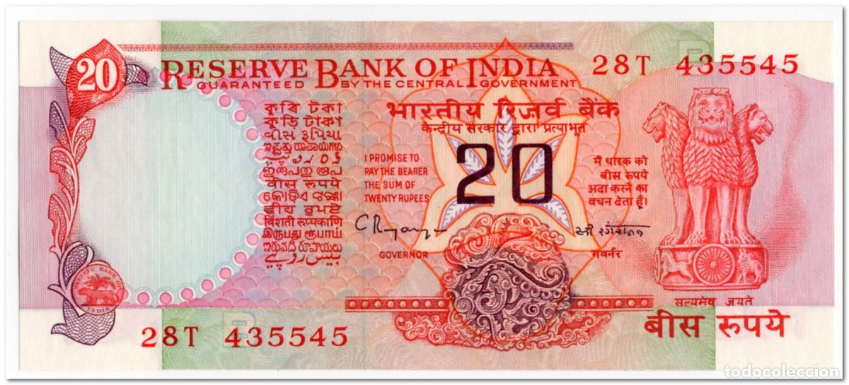 Billetes extranjeros: INDIA,20 RUPEES,ND,P.82i,UNC