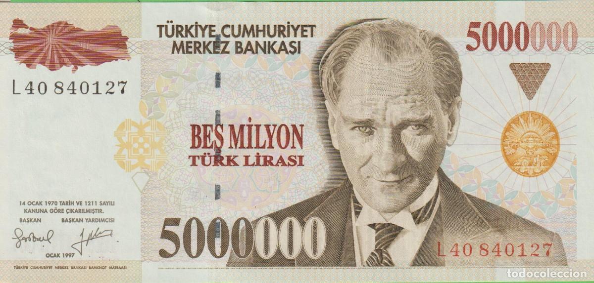 Billetes extranjeros: BILLETES TURQUIA - 5000000 LIRA 1997 - PICK-210 (SC)
