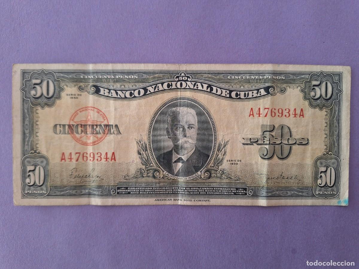 Billetes extranjeros: BILLETE 50 PESOS BANCO NACIONAL DE CUBA A&Ntilde;O 1949