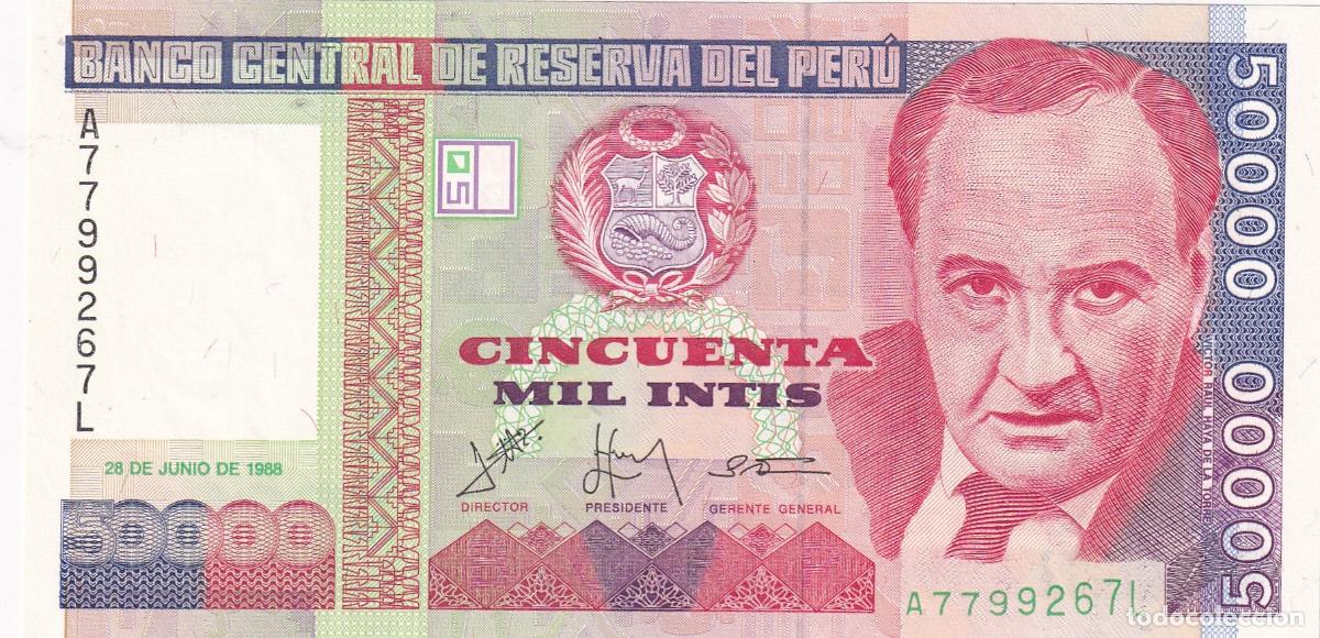 Billetes extranjeros: CRBX2159 BILLETE PERU 50000 INTIS 1988 SIN CIRCULAR