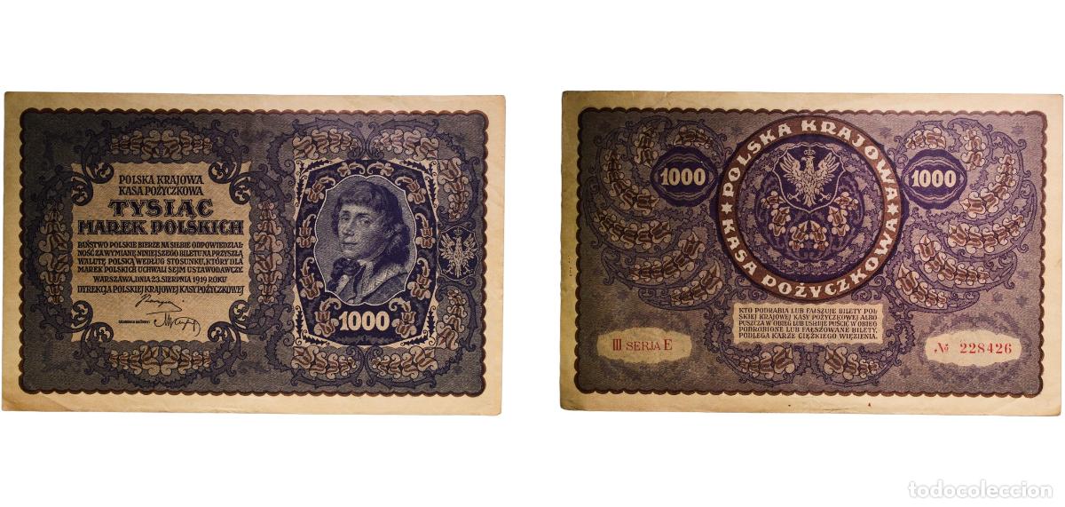 Billetes extranjeros: Poland Second Republic 1919 1000 Mark Paper XF P 29