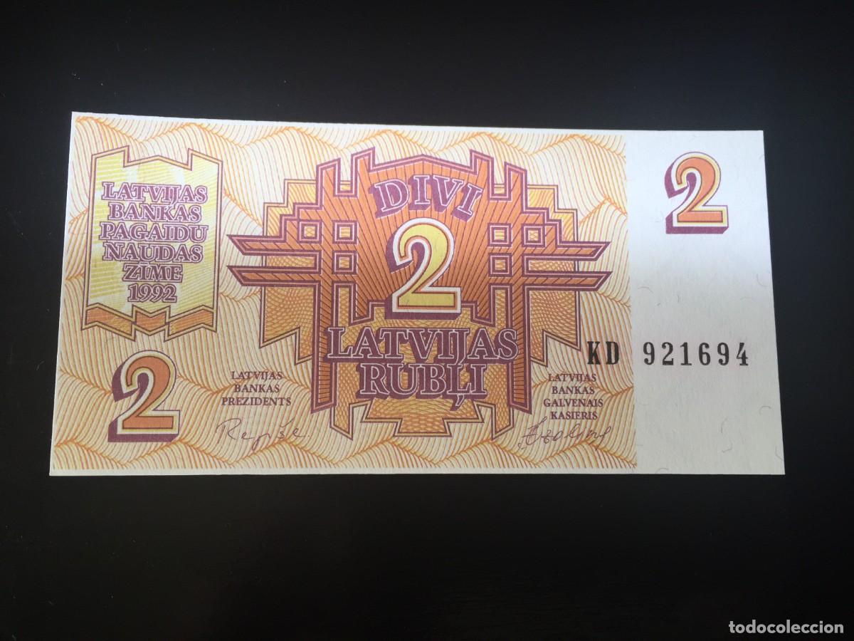 Billetes extranjeros: BILLETE DE 2 RUBLOS SC DE LETONIA A&Ntilde;O 1992- EL DE LAS FOTOS VER TODOS MIS LOTES DE BILLETES