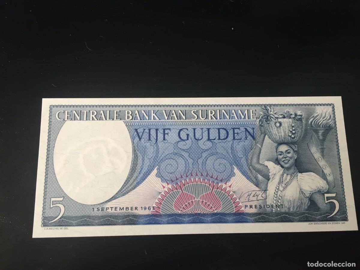 Billetes extranjeros: BILLETE DE 5 GULDEN SC DE SURINAM A&Ntilde;O 1961- EL DE LAS FOTOS VER TODOS MIS LOTES DE BILLETES