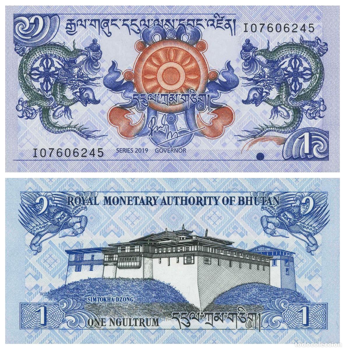 Billetes extranjeros: Bhutan 1 Ngultrum 2019 Sin Circular