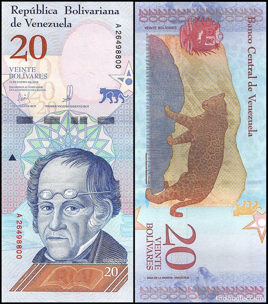 Billetes extranjeros: Venezuela 20 Bol&iacute;vares 2018 Sin Circular